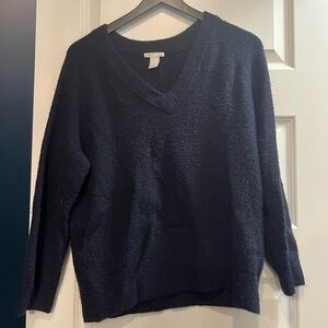 Women's Navy V-Neck Sweater